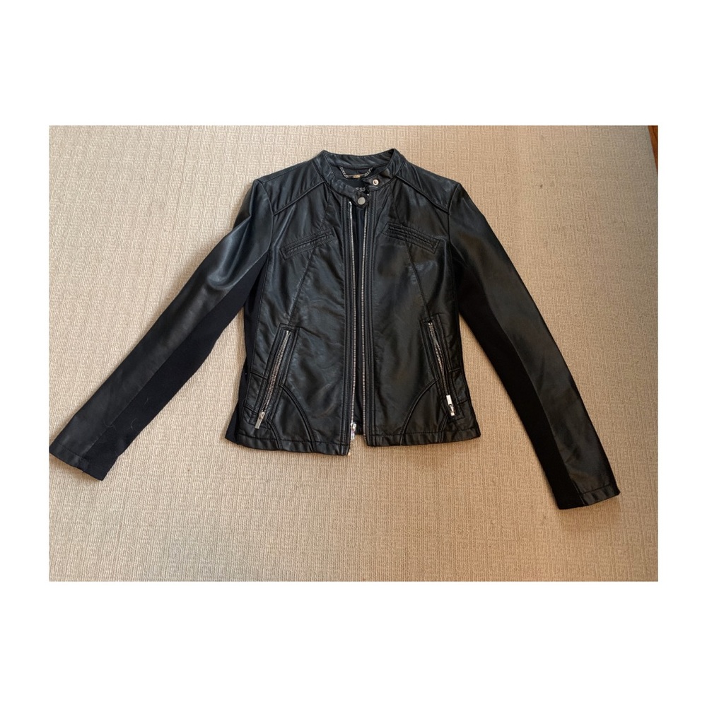 Express black leather jacket